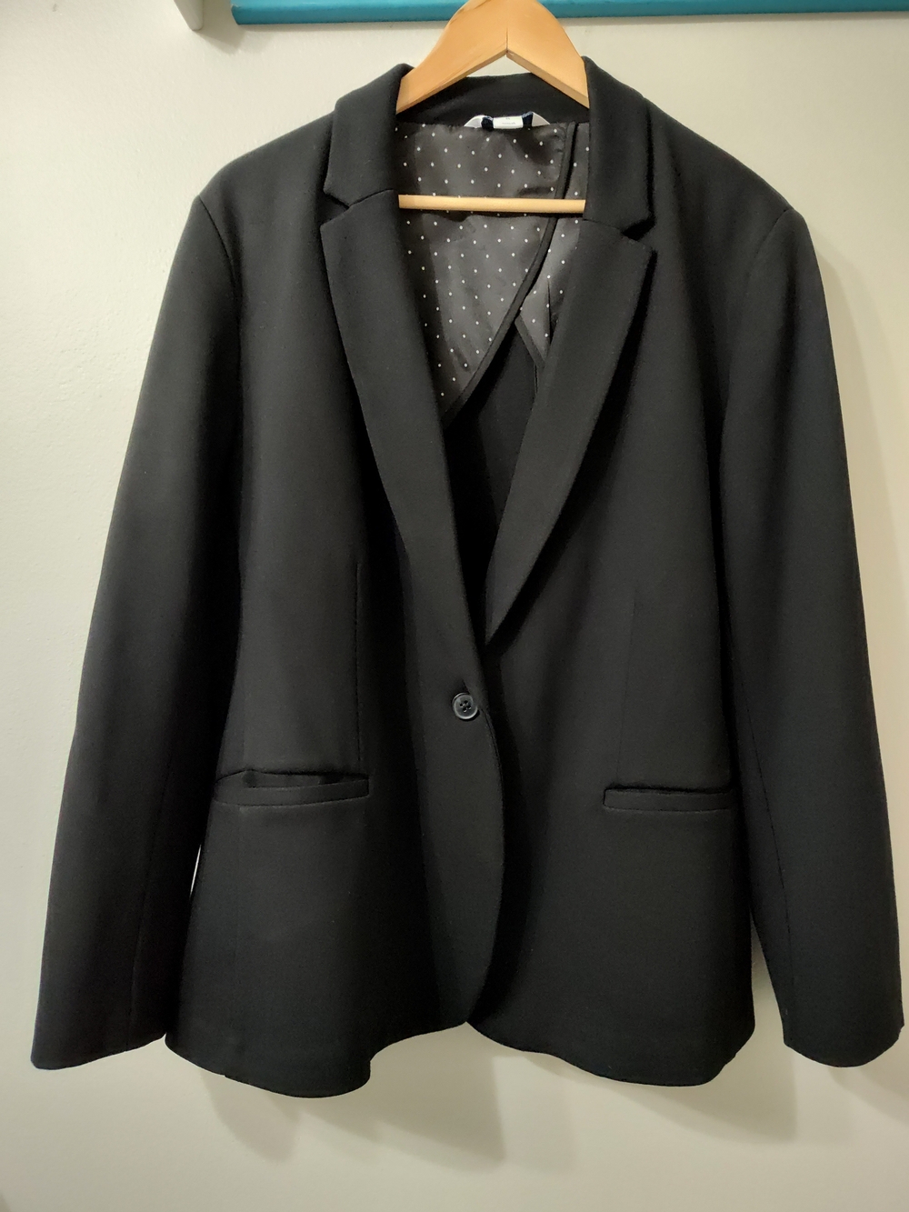 Old Navy Black Single-Button Notch Lapel Blazer Office Wear Pockets Business EUC